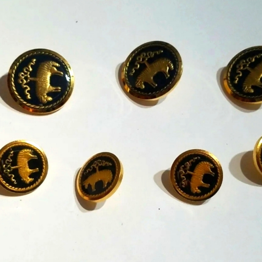 Brooks Brothers 1818 brand new set of 9 Replacement Glazed Brass Metal B…